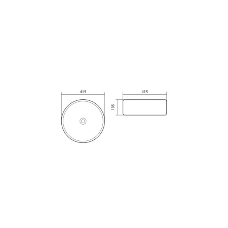 Раковина из сантехнического фарфора Aquatek ЕВРОПА AQ5558-00 40х40 накладная цвет белый без отверстий под смеситель